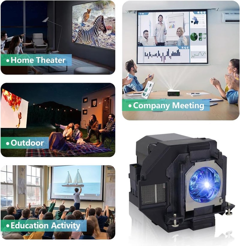 SORNEICDR مصباح بديل لجهاز العرض EP97 متوافق مع EPSON V13H010L97 VS260 Powerlite Home Cinema 2200/2250/U50 880 EB-U50 EX3280 EX5280 EX9230 EB-FH52 EB-FH06 EB-W51 EB-W50 EB-X50 - Image 3